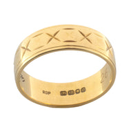 18 carat gold band with star motif-wedding rings-The Antique Ring Shop