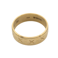 18 carat gold band with star motif-wedding rings-The Antique Ring Shop