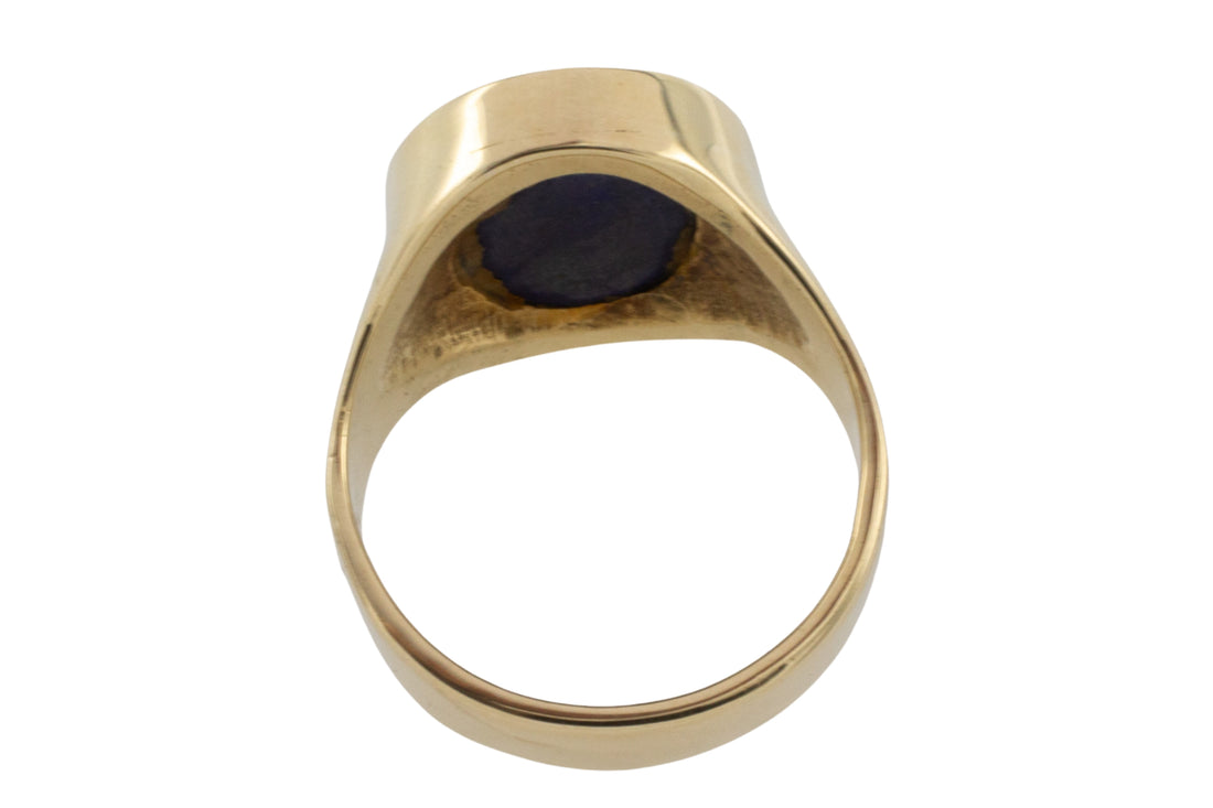 Lapiz signet ring in 14 carat gold-gents rings-The Antique Ring Shop