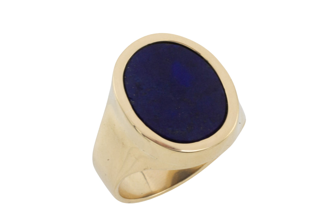 Lapiz signet ring in 14 carat gold-gents rings-The Antique Ring Shop