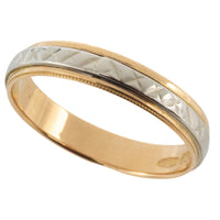 18 carat white and yellow gold band-wedding rings-The Antique Ring Shop