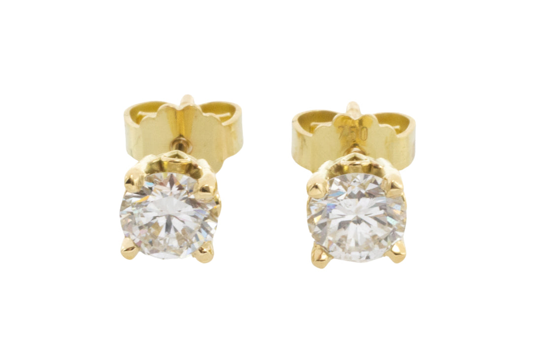 Brilliant cut diamond studs in 18 carat gold-Earrings-The Antique Ring Shop