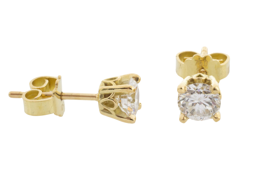 Brilliant cut diamond studs in 18 carat gold-Earrings-The Antique Ring Shop