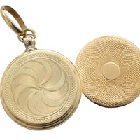 Antique 14 carat gold photo locket-Pendants-The Antique Ring Shop