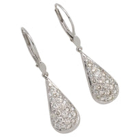 White gold pendant earrings with diamonds-Earrings-The Antique Ring Shop