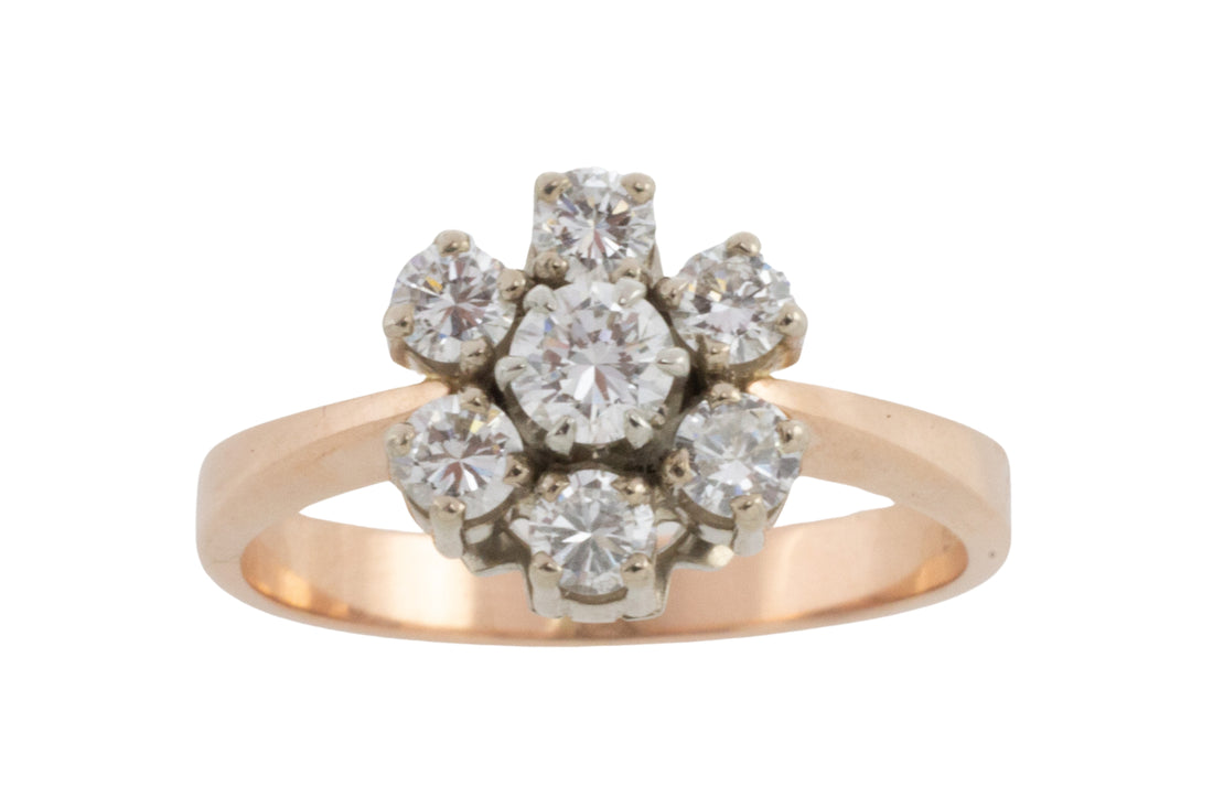 Vinatage diamond cluster ring-engagement rings-The Antique Ring Shop