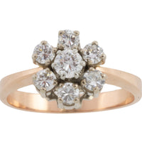 Vinatage diamond cluster ring-engagement rings-The Antique Ring Shop