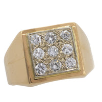 Diamond signet ring in 18 carat gold-gents rings-The Antique Ring Shop