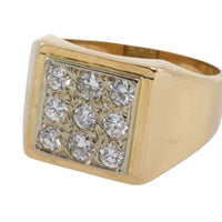 Diamond signet ring in 18 carat gold-gents rings-The Antique Ring Shop