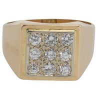 Diamond signet ring in 18 carat gold-gents rings-The Antique Ring Shop