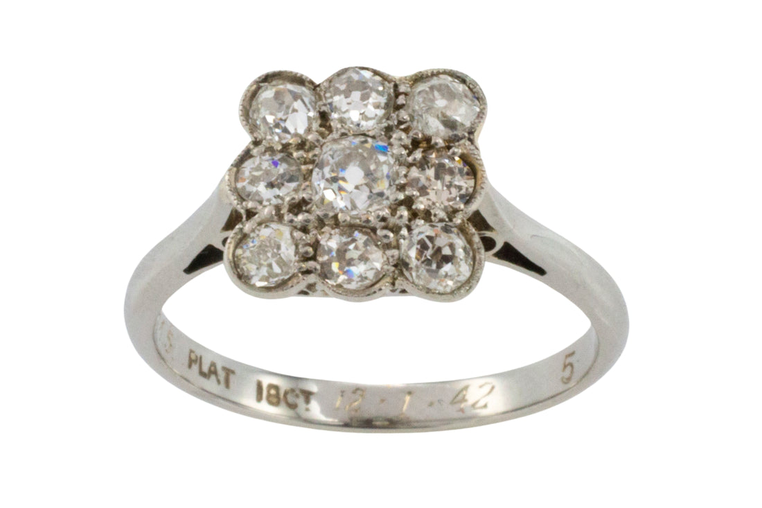 Art Deco old cut diamond ring-engagement rings-The Antique Ring Shop