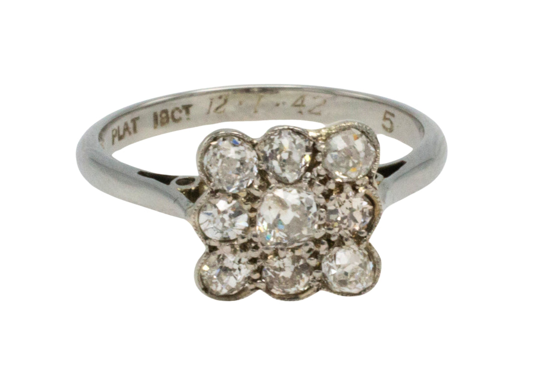 Art Deco old cut diamond ring-engagement rings-The Antique Ring Shop