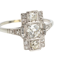 Art Deco platinum ring with diamonds-Antique rings-The Antique Ring Shop