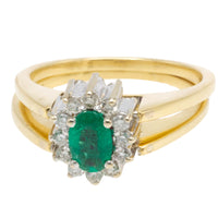 Emerald, ruby and diamond switchover ring-Vintage Rings-The Antique Ring Shop