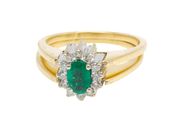 Emerald, ruby and diamond switchover ring-Vintage Rings-The Antique Ring Shop