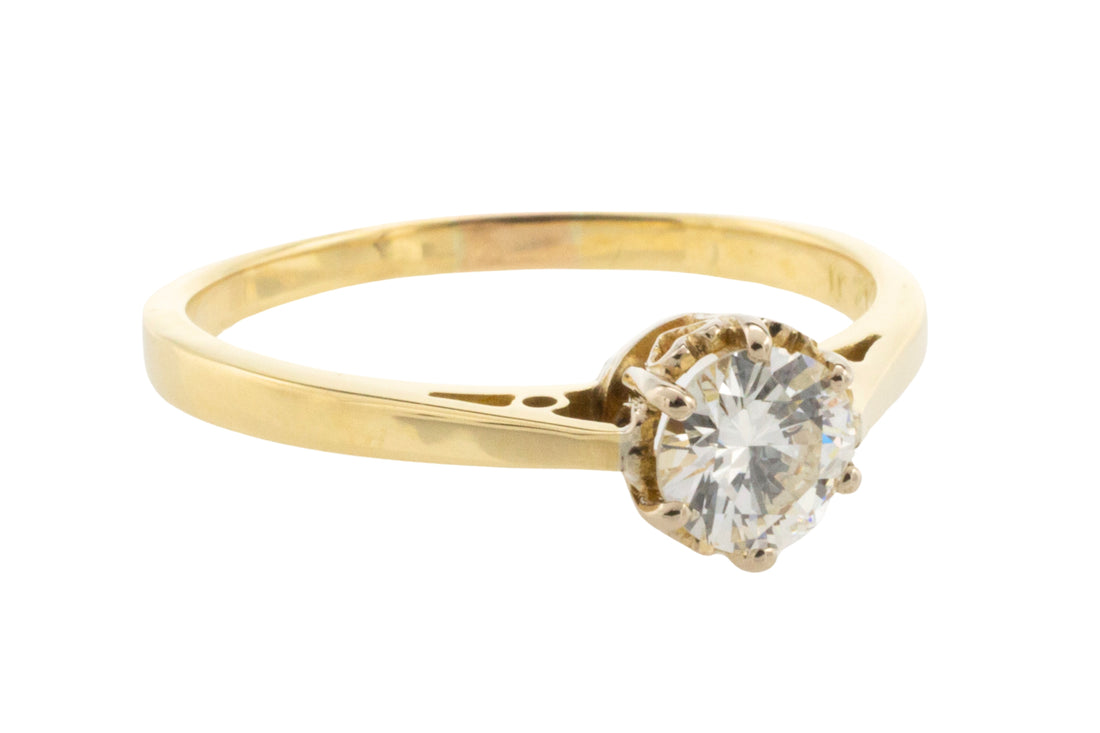 Vintage .65 carat brilliant cut diamond solitaire ring-engagement rings-The Antique Ring Shop