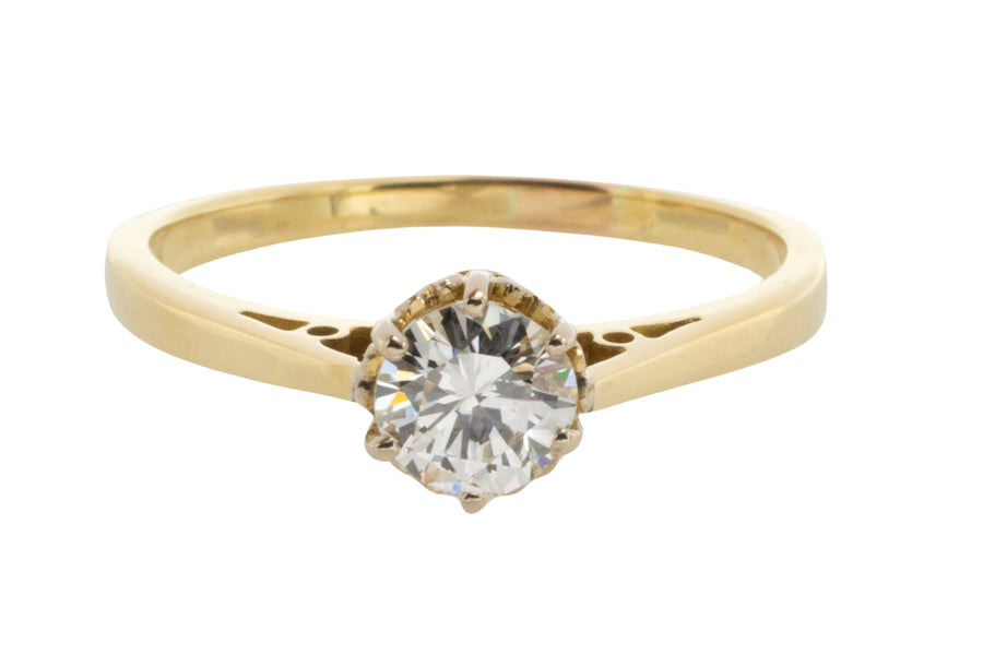 Vintage .65 carat brilliant cut diamond solitaire ring-engagement rings-The Antique Ring Shop