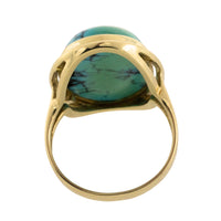 Cabochon turquoise ring in 14 carat gold-Vintage Rings-The Antique Ring Shop