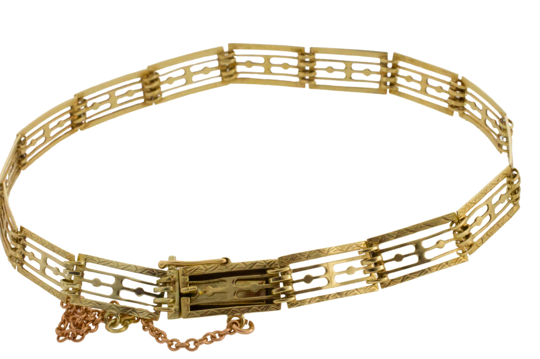 Vintage link bracelet in 14 carat gold-Bracelets-The Antique Ring Shop