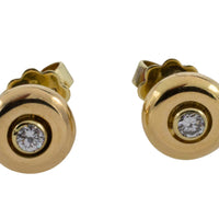 Diamond button studs in 14 carat gold