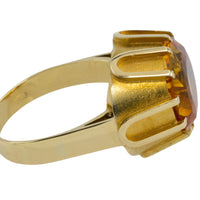 Large vintage citrine ring in 14 carat gold