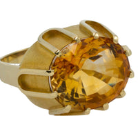 Large vintage citrine ring in 14 carat gold-Vintage Rings-The Antique Ring Shop