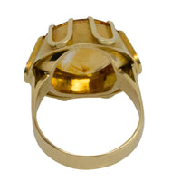 Large vintage citrine ring in 14 carat gold