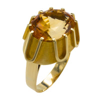 Large vintage citrine ring in 14 carat gold