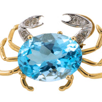 Crab brooch with topaz and diamonds