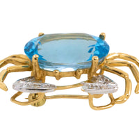 Crab brooch with topaz and diamonds