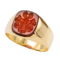 Vintage carnelian intaglio signet ring-gents rings-The Antique Ring Shop