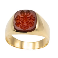 Vintage carnelian intaglio signet ring-gents rings-The Antique Ring Shop