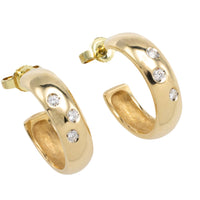 Hoop earrings with diamonds-Earrings-The Antique Ring Shop