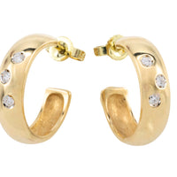 Hoop earrings with diamonds-Earrings-The Antique Ring Shop