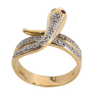 Vintage ruby and diamond snake ring-vintage rings-The Antique Ring Shop