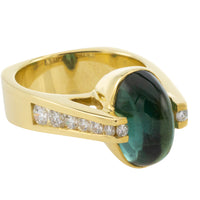 Vintage tourmaline and diamond ring in 18 carat gold-Vintage Rings-The Antique Ring Shop