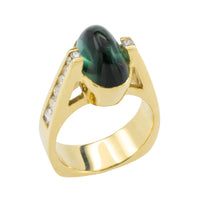 Vintage tourmaline and diamond ring in 18 carat gold-Vintage Rings-The Antique Ring Shop