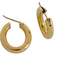 Oval hoop earrings in 18 carat gold-Earrings-The Antique Ring Shop