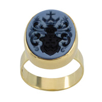 Vintage intaglio signet ring in 14 carat gold-gents rings-The Antique Ring Shop