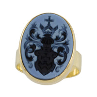 Vintage intaglio signet ring in 14 carat gold-gents rings-The Antique Ring Shop