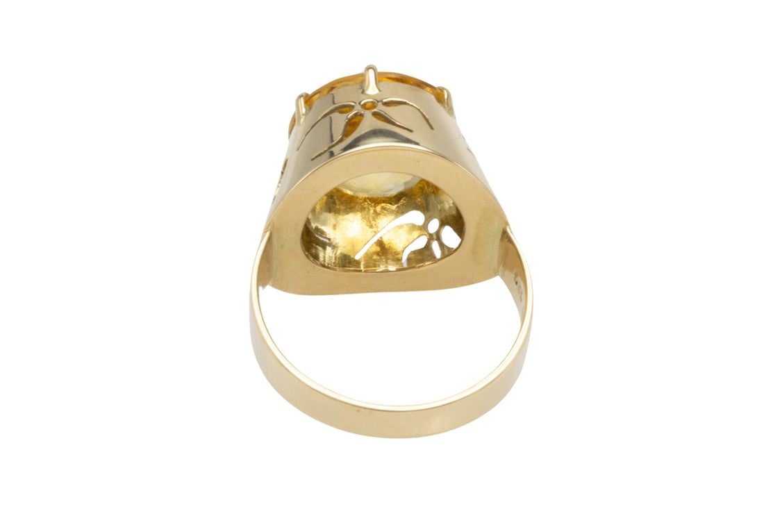 Vintage citrine ring in 14 carat gold-Vintage Rings-The Antique Ring Shop