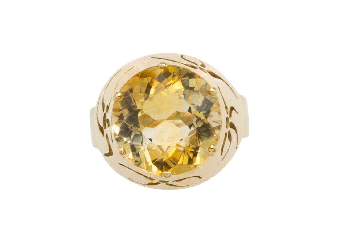 Vintage citrine ring in 14 carat gold-Vintage Rings-The Antique Ring Shop