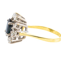 Sapphire and diamond ring in 14 carat gold-The Antique Ring Shop