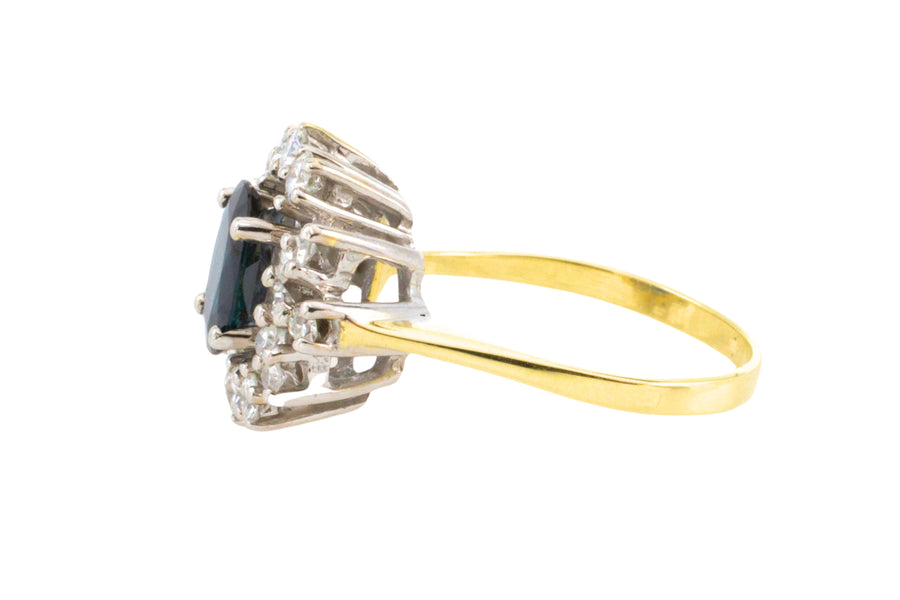 Sapphire and diamond ring in 14 carat gold-The Antique Ring Shop