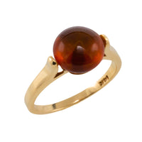 Cabochon amber ring in 14 carat gold-Vintage Rings-The Antique Ring Shop