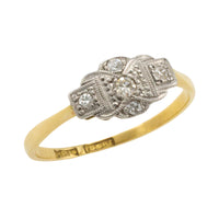 Vintage diamond ring in platinum and gold-Vintage Rings-The Antique Ring Shop