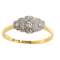 Vintage diamond ring in platinum and gold-Vintage Rings-The Antique Ring Shop