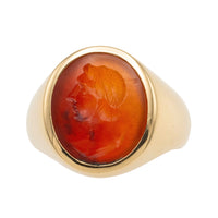 Carnelian signet ring in 18 carat gold-gents rings-The Antique Ring Shop