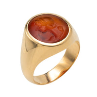 Carnelian signet ring in 18 carat gold-gents rings-The Antique Ring Shop