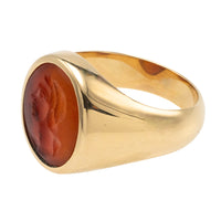 Carnelian signet ring in 18 carat gold-gents rings-The Antique Ring Shop